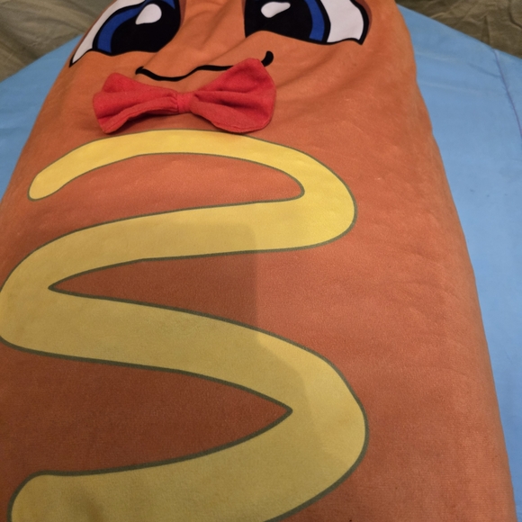 Jumbo Corndog Plush Bean Bag Stuffed Animal 50”  Classic Toy Carnival Bow Tie - Picture 12 of 16